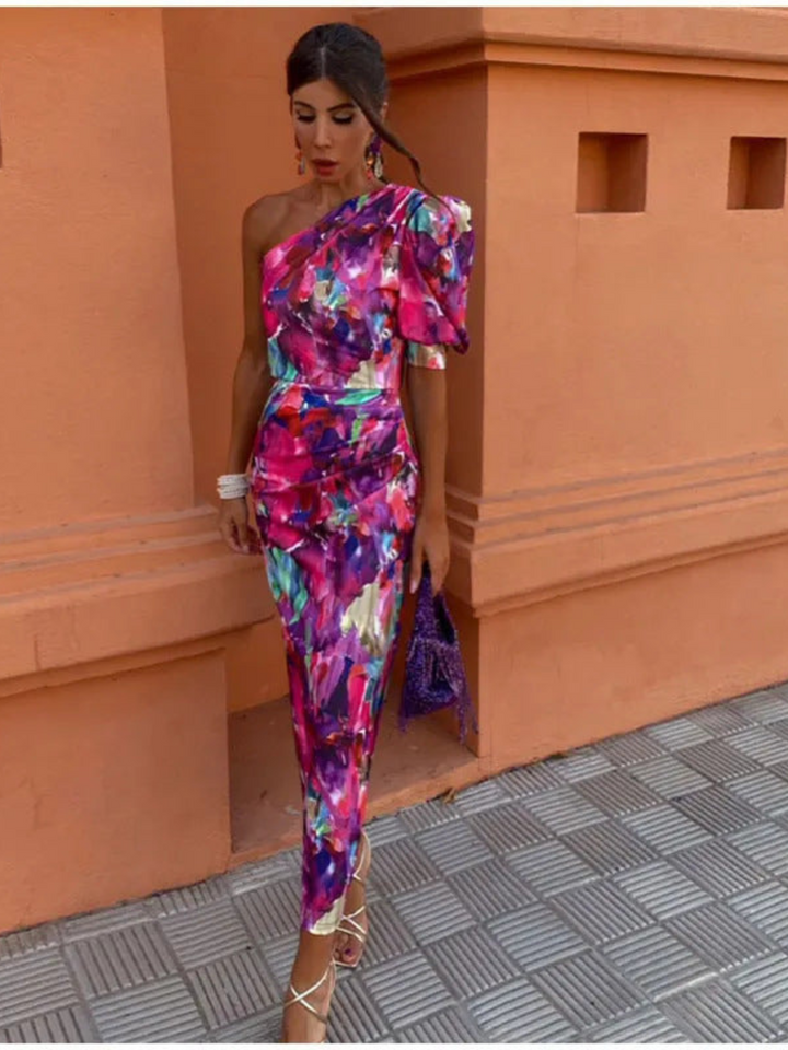 Flaviana™ | Élégance Robe asymétrique à une épaule