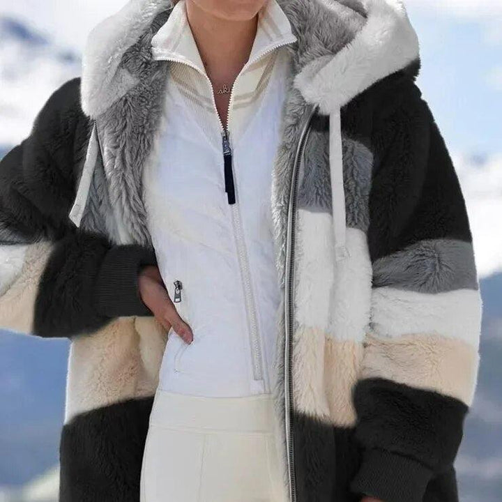 Amber - manteau rayé pour femme pour l'hiver