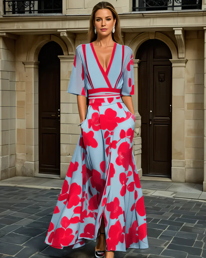 Fleurine™ | Robe Élégante à Motif Fleuri